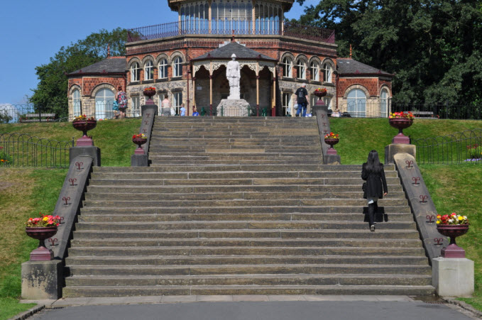 Double flight of steps to west of The Pavilion